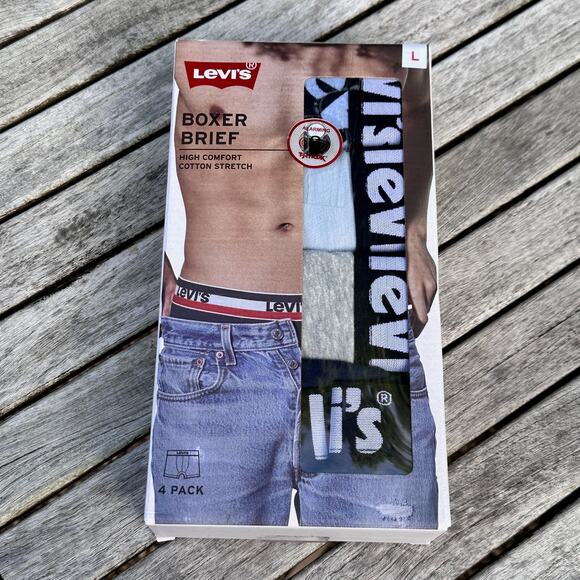 Levi’s 4 Pack Boxer Brief For Mens Size L High Comfort Cotton Stretch Large New - Picture 16 of 16
